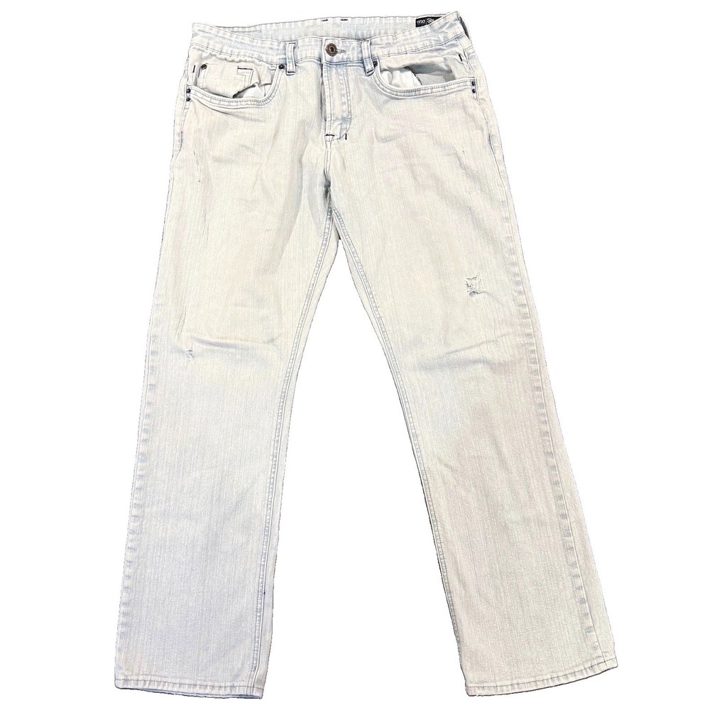 Buffalo David Bitton Six-X Jeans Mens 33x30 tag Slim Straight Light Wash 33x28